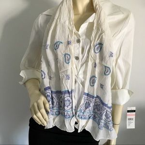 liz Claiborne beaded paisley print scarf